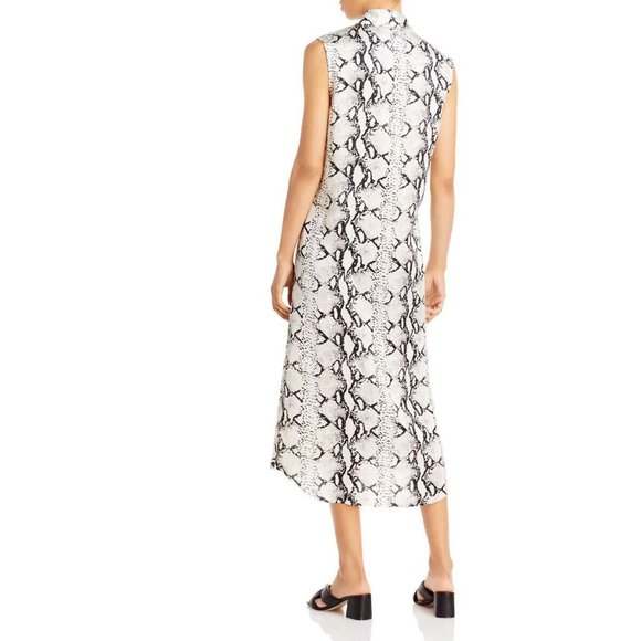 AQUA Work MIDI Shirtdress Black White Snake Print - Size Small NWT - Picture 2 of 2